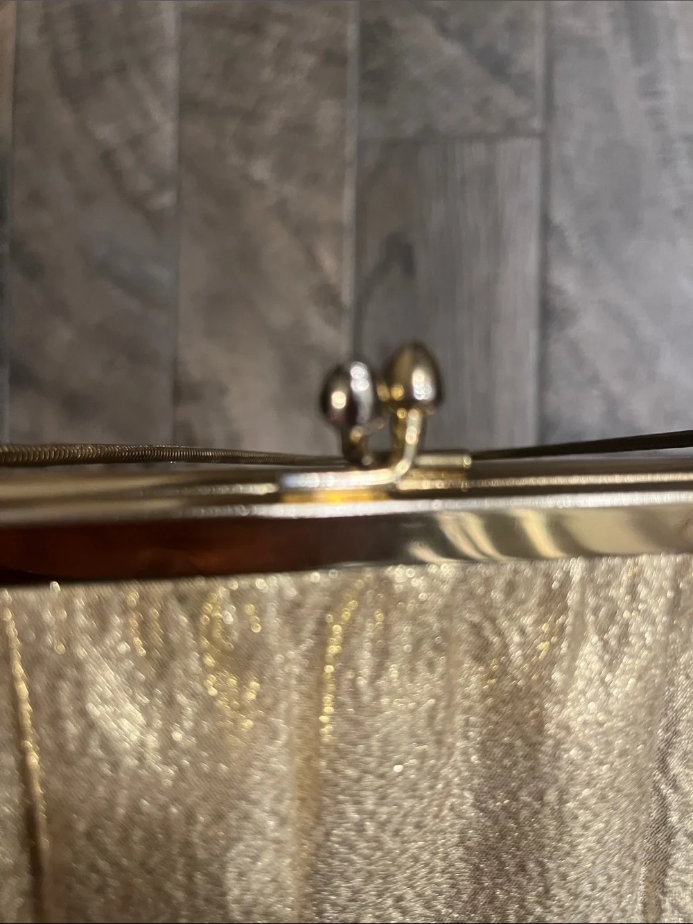 Vintage Gold Metallic Evening Clutch Bag 10”x5.5”x 5”.